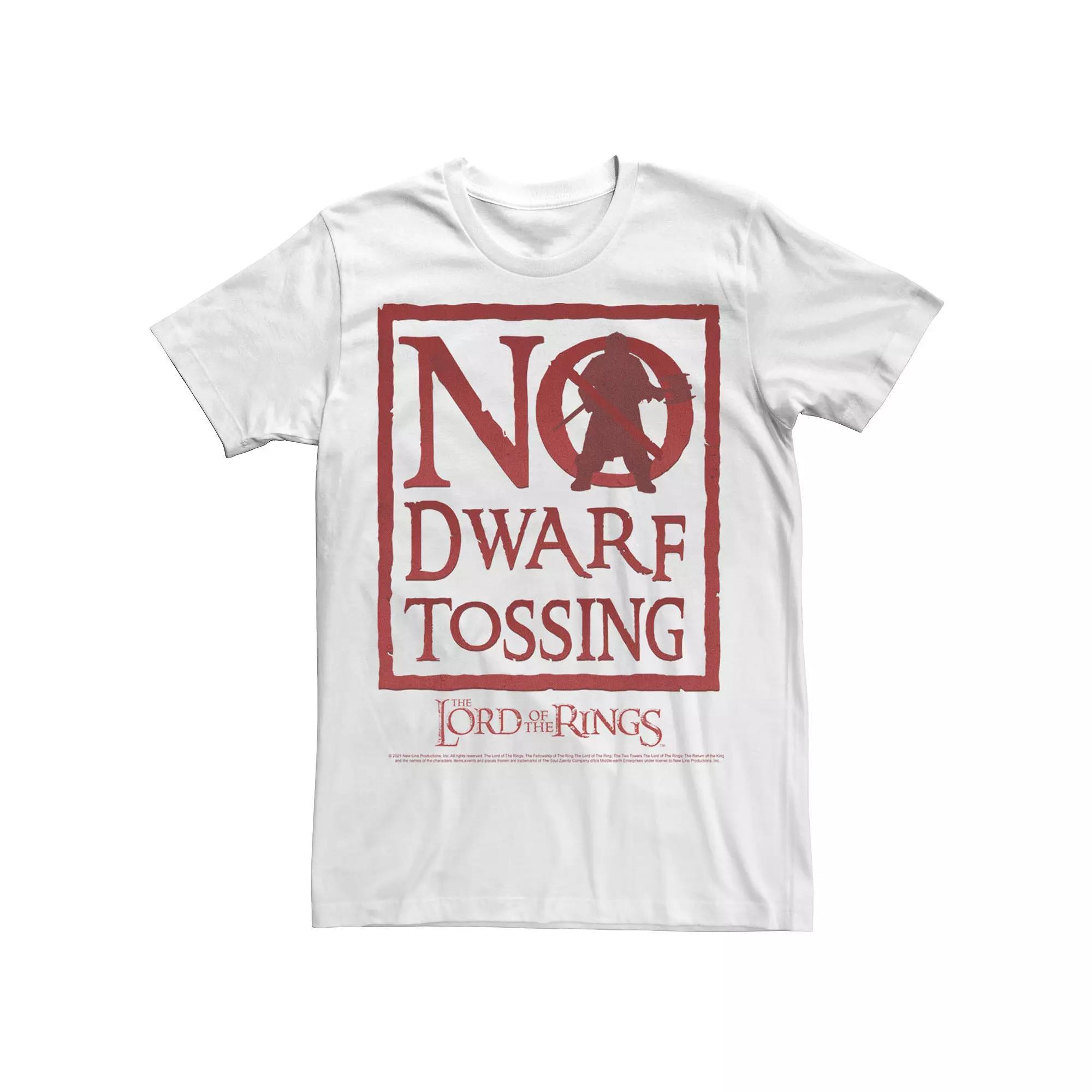Men's Lord Of The Rings No Dwarf Tossing Poster Tee, Size: XXL, White Product Image