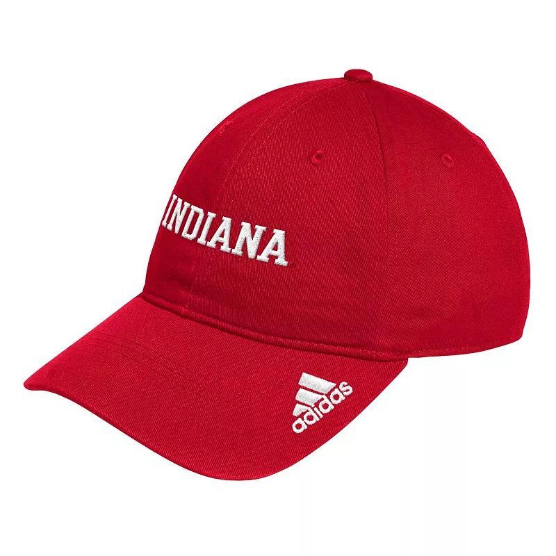 Men's adidas Crimson Indiana Hoosiers Locker Room Wordmark Slouch Adjustable Hat, Red Product Image