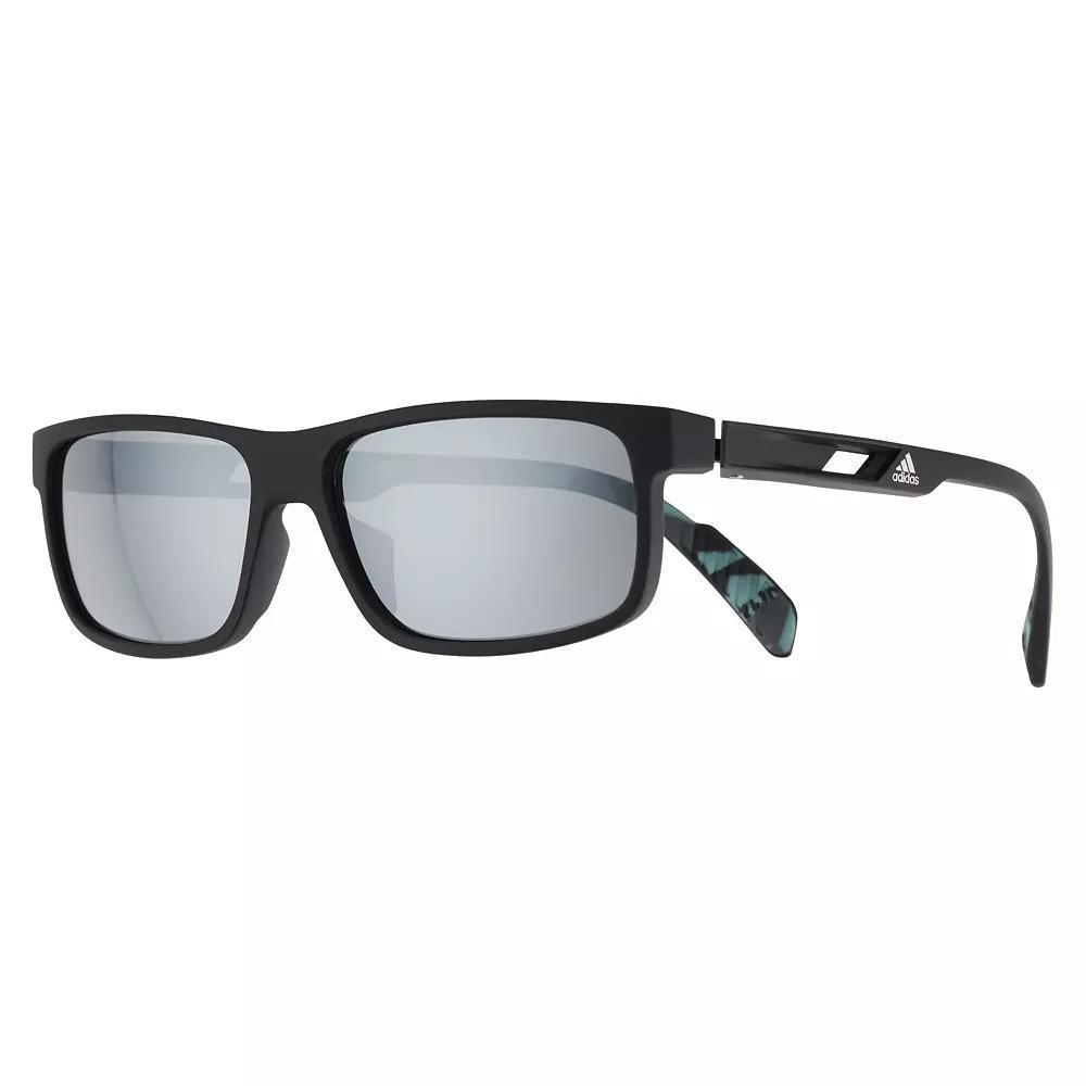 Men's adidas Thin Rectangular Sport Sunglasses, Black Product Image