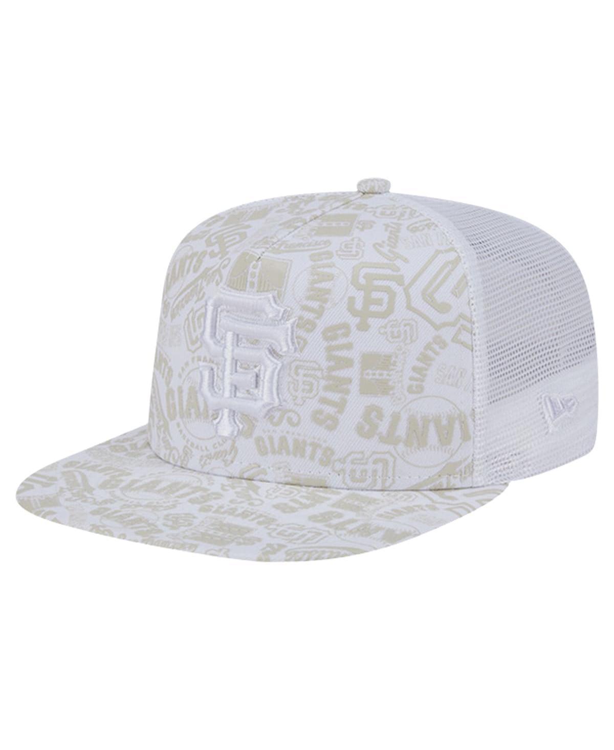 Men's New Era White San Francisco Giants Logo Dunes A-Frame Trucker 9FIFTY Snapback Hat Product Image