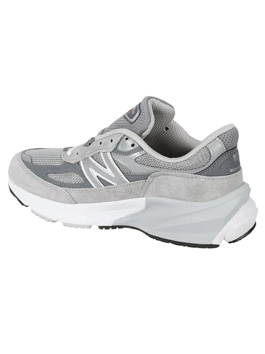 NEW BALANCE Grey Low Top Sneakers With Logo Detail In Suede And Tech Fabric Man Product Image