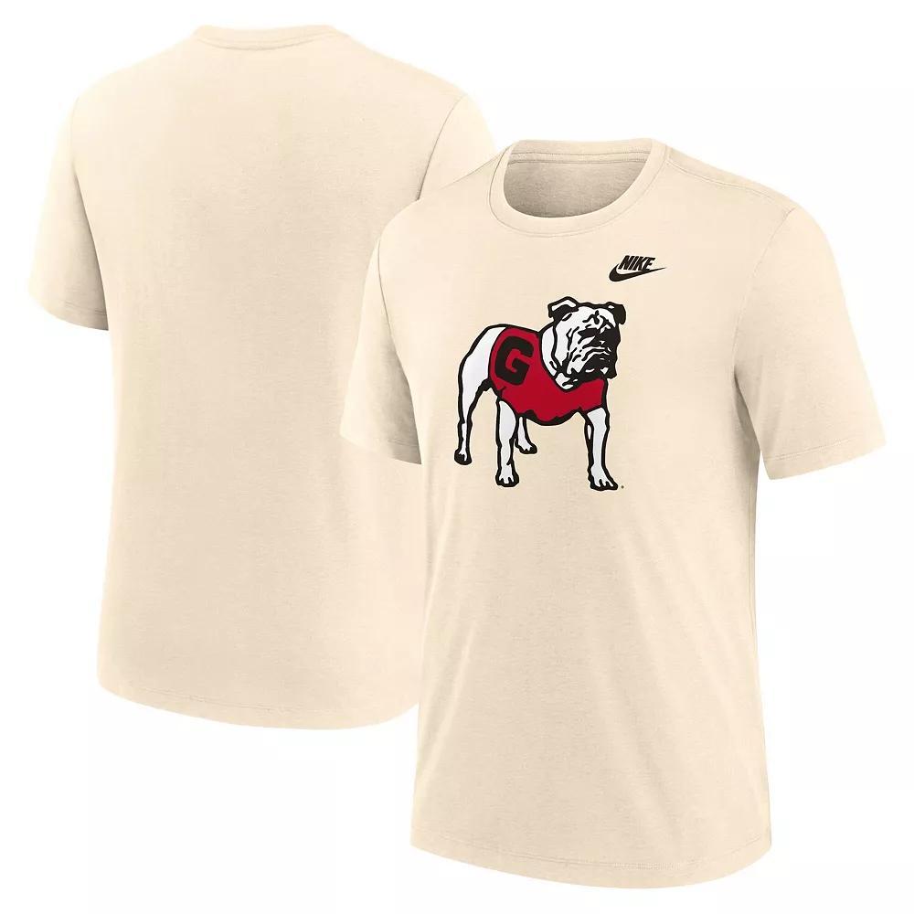 Mens Nike Cream Georgia Bulldogs Vault Logo Tri-Blend T-Shirt Product Image