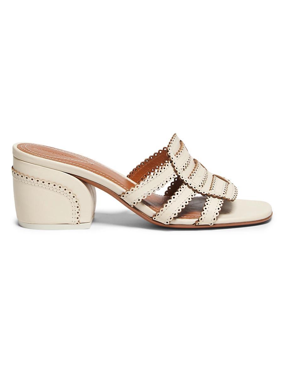 Womens Goldie 65MM Scalloped Leather Sandals Product Image
