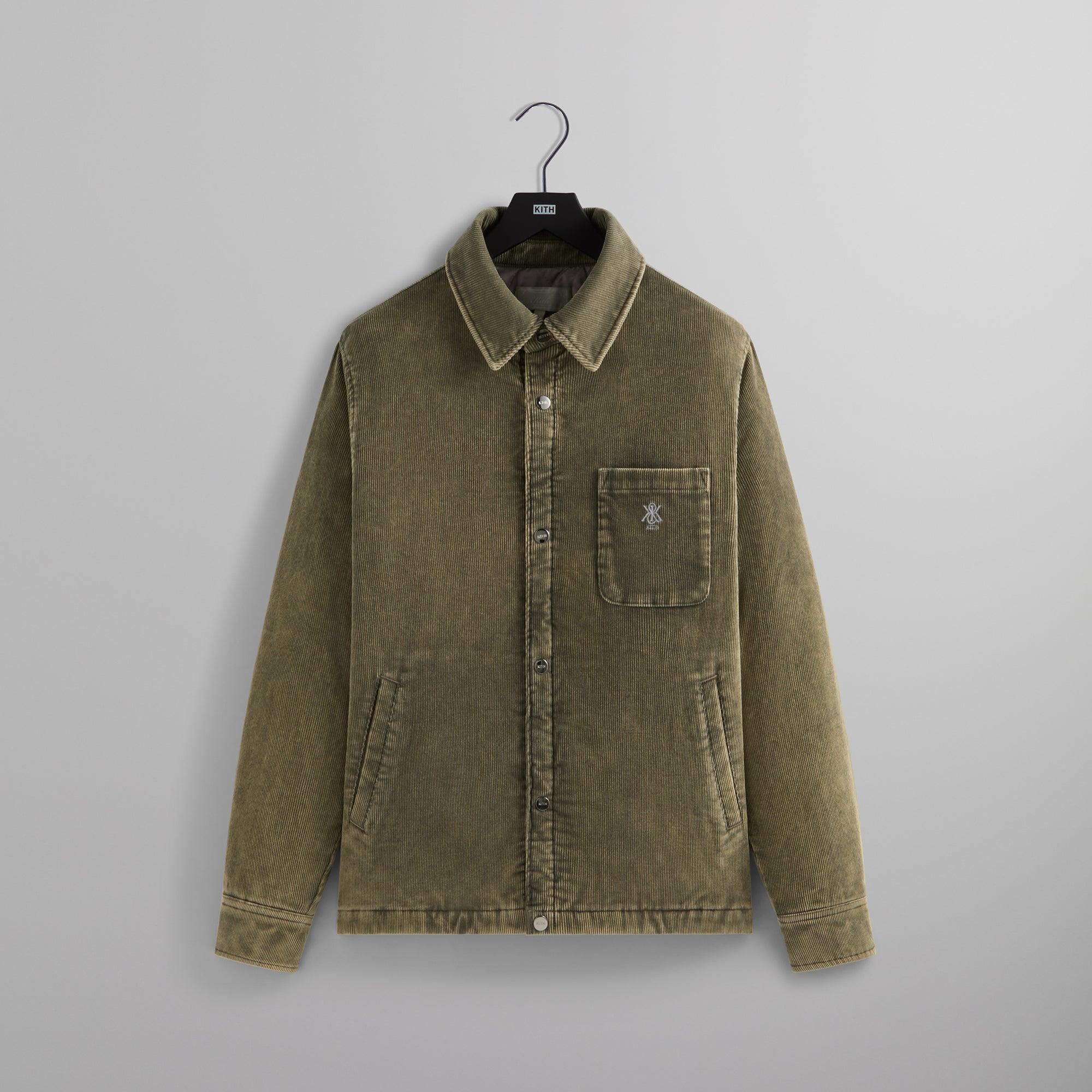 Kith Washed Corduroy Brixton Puffed Shirt Jacket - Mire Male Product Image