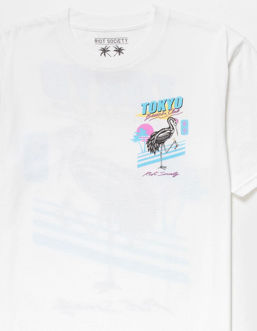 RIOT SOCIETY Tokyo Beach Club Mens Tee - WHITE Product Image