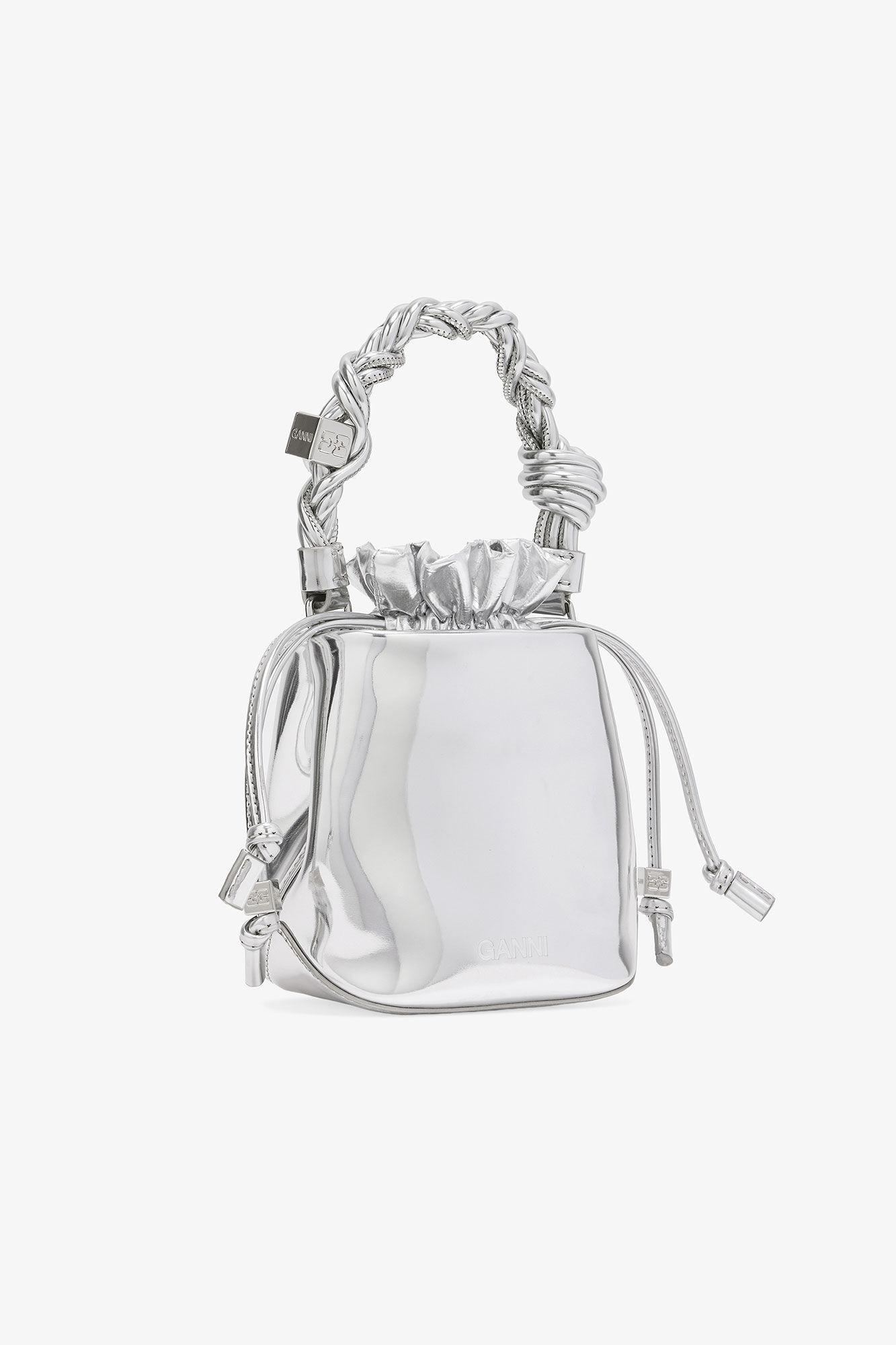 Silver Mini GANNI Bou Bucket Bag Product Image