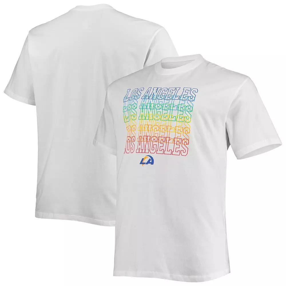 Men's Fanatics Branded White Los Angeles Rams Big & Tall City Pride T-Shirt, Size: 6XB Product Image