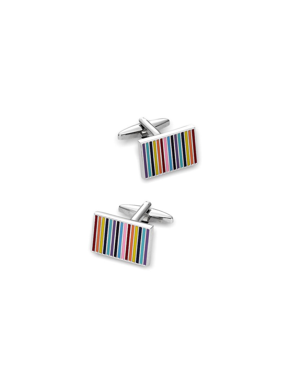 Enamel Multi Stripe Cufflinks - Multi Product Image