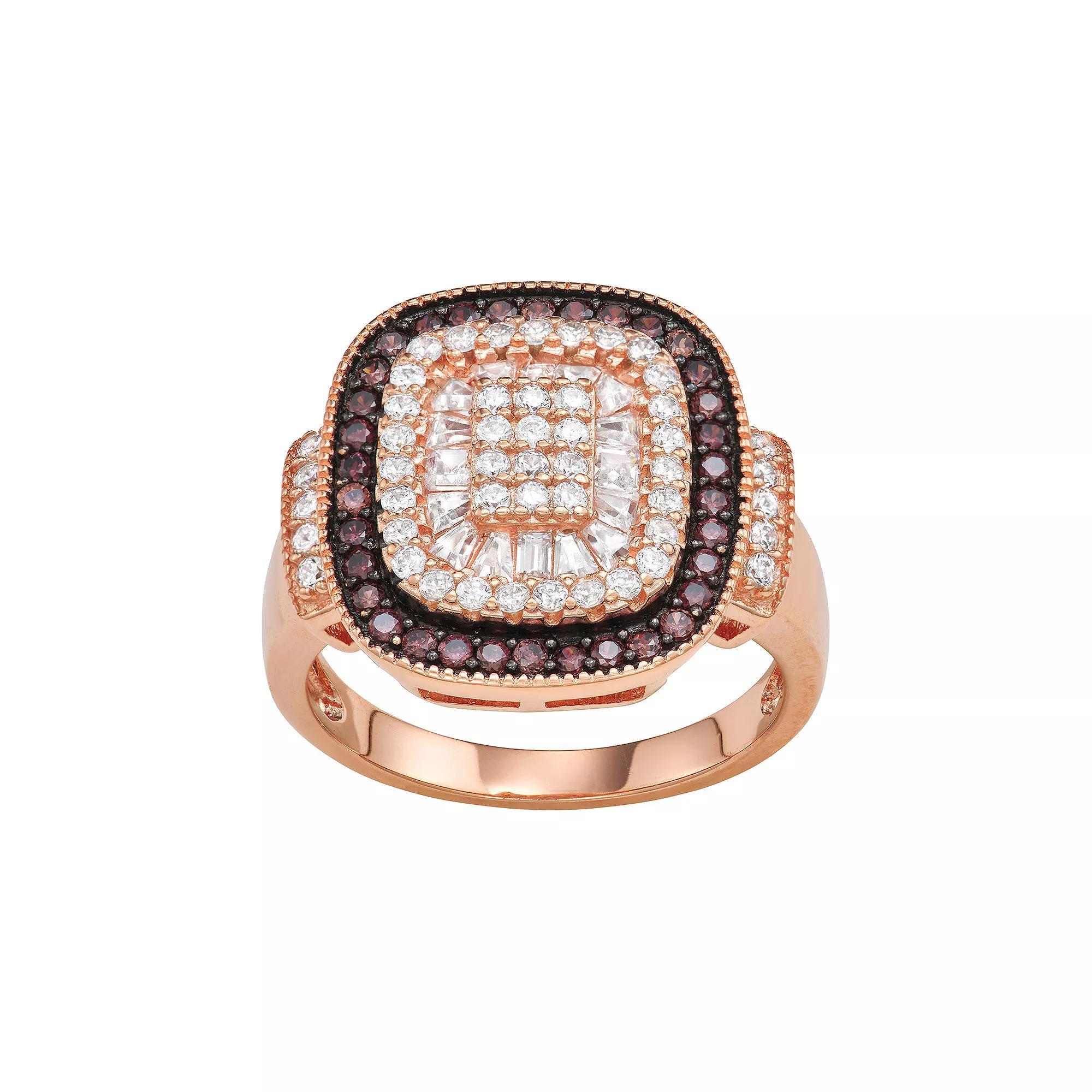Designs by Gioelli 14k Rose Gold Plated Silver Mocha Cubic Zirconia Ring, Women's, Size: 5 Product Image