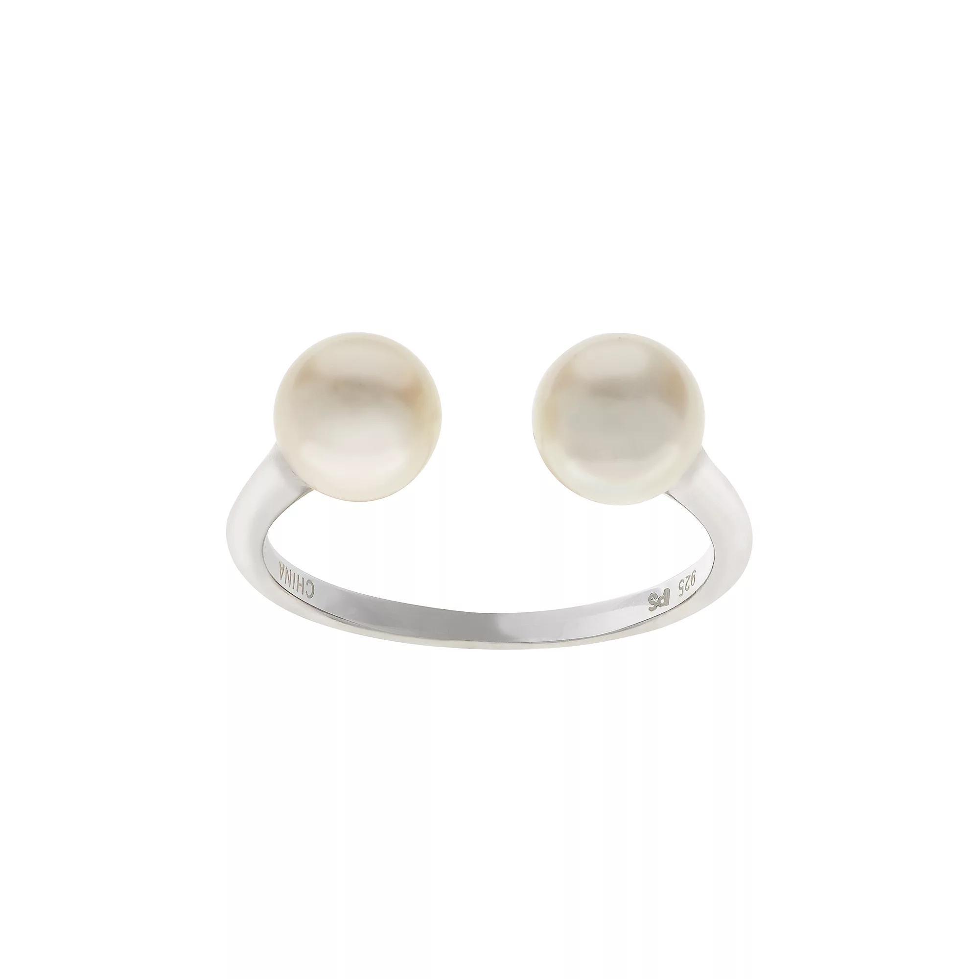 PearLustre by Imperial Sterling Silver Freshwater Cultured Pearl Open Ring, Womens Product Image