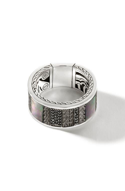 Mens Thailand Carved Chain Inlay Band Ring Product Image