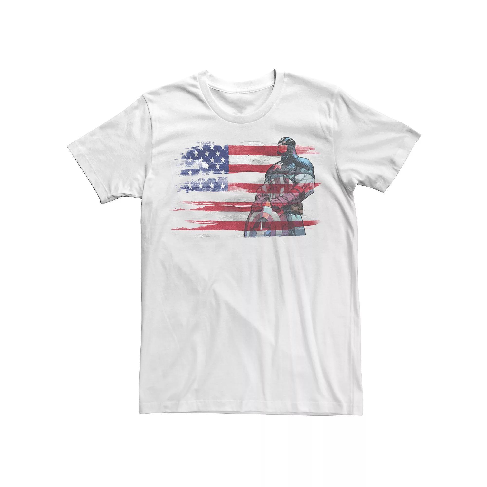 Mens Marvel Captain America Stand to Honor Red Blue Tee Product Image