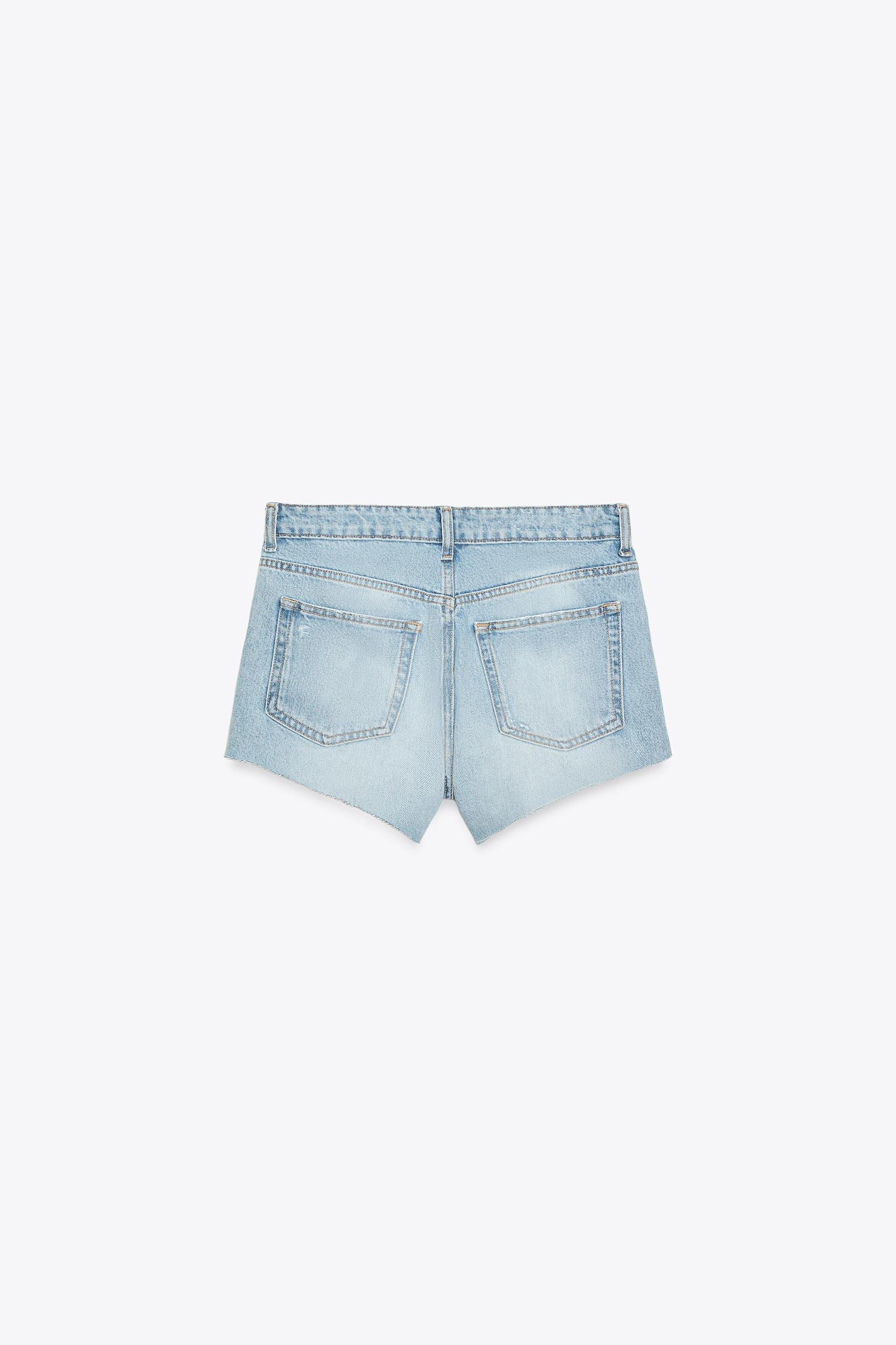 TRF RIPPED MID-RISE MINI DENIM SHORTS Product Image