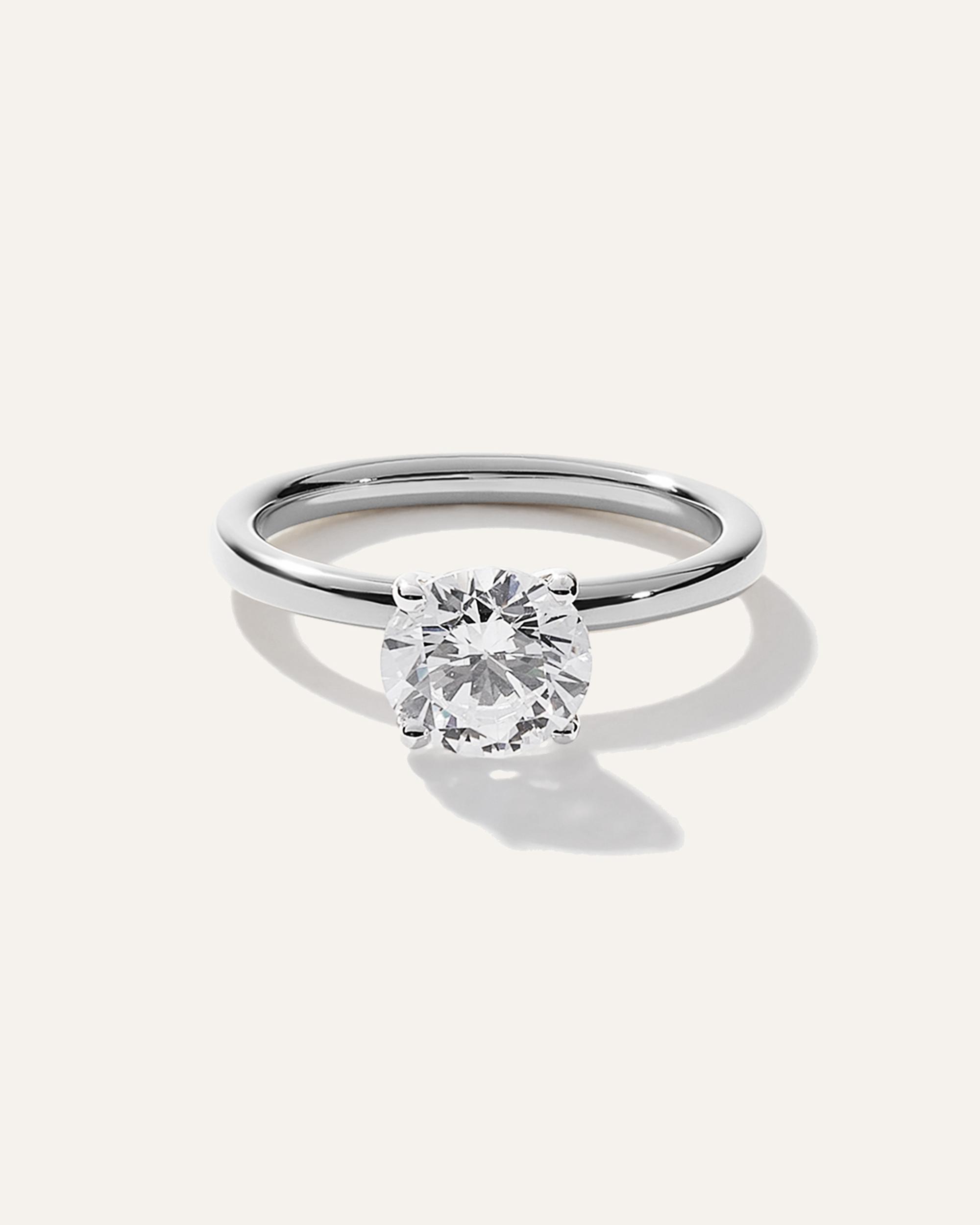 Quince | Women's Lab Grown Diamond Round Comfort Fit Engagement Ring Product Image