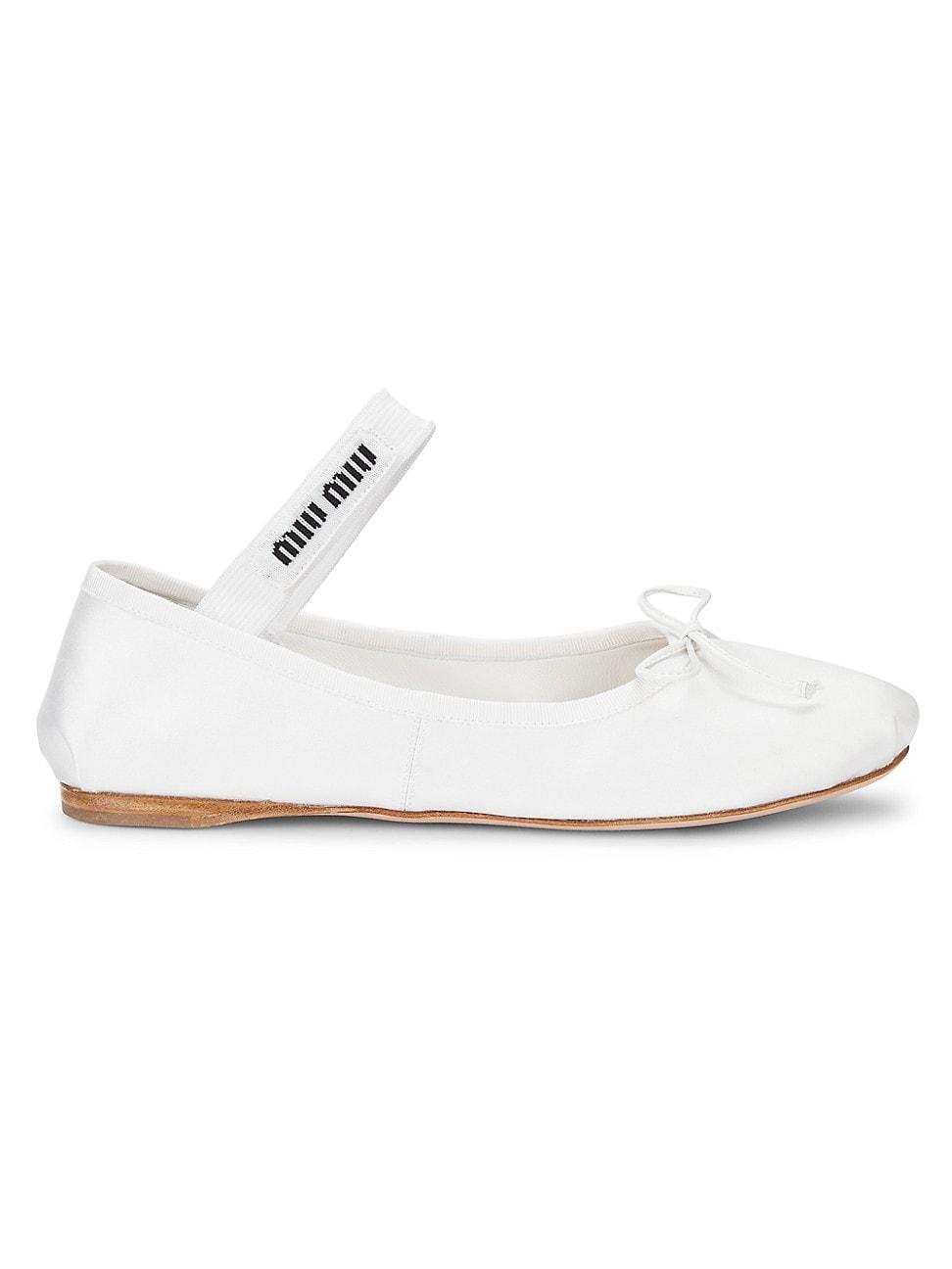 Satin Bow Ballerina Flats Product Image