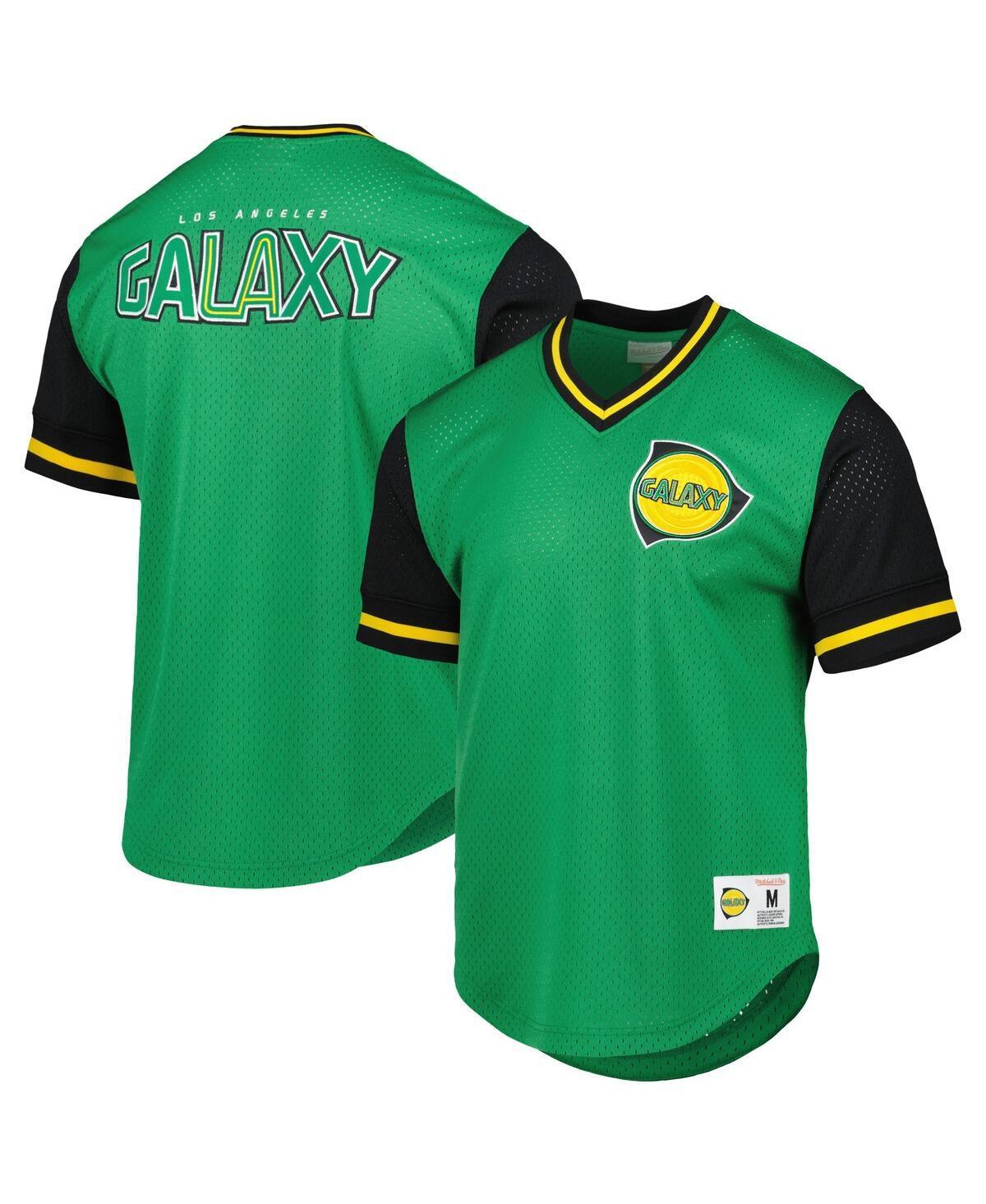 Men's Mitchell & Ness Green LA Galaxy Mesh V-Neck T-Shirt, Size: 2XL Product Image