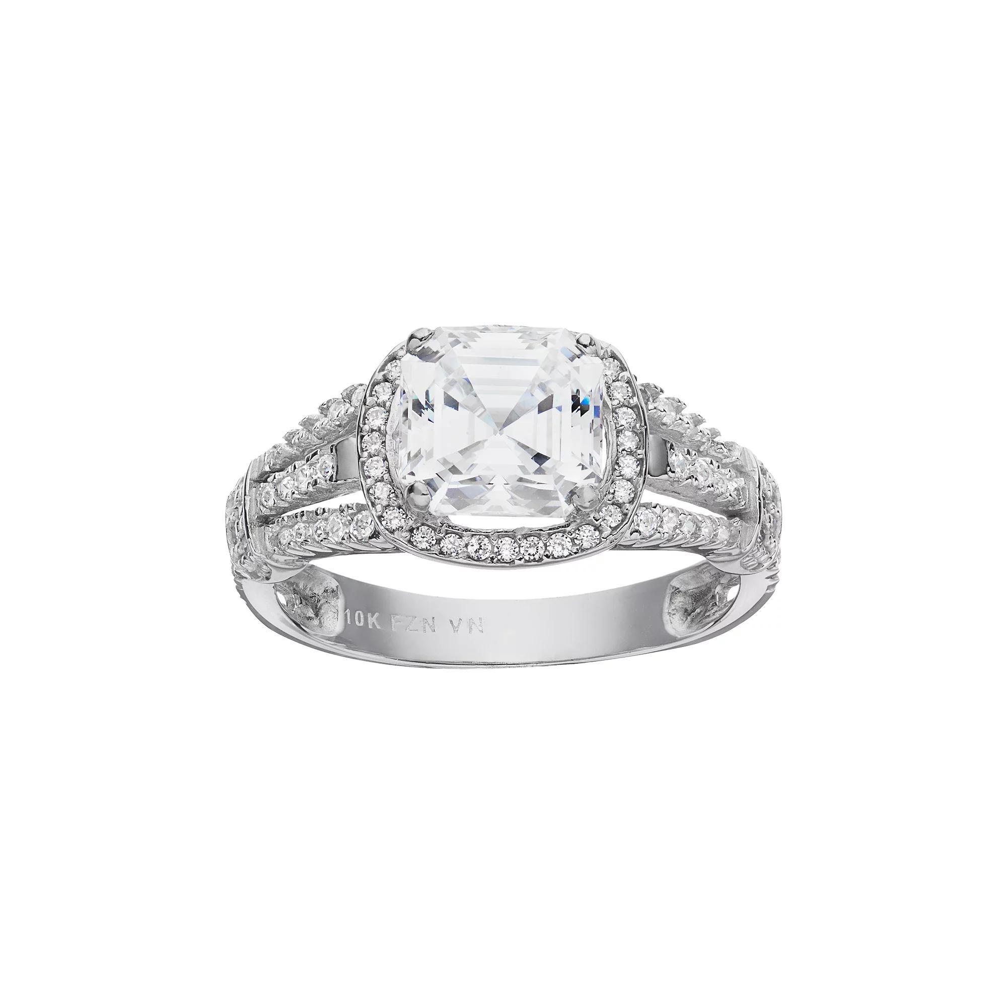 Designs by Gioelli Cubic Zirconia 10k White Gold Ring, Women's, Size: 6 Product Image