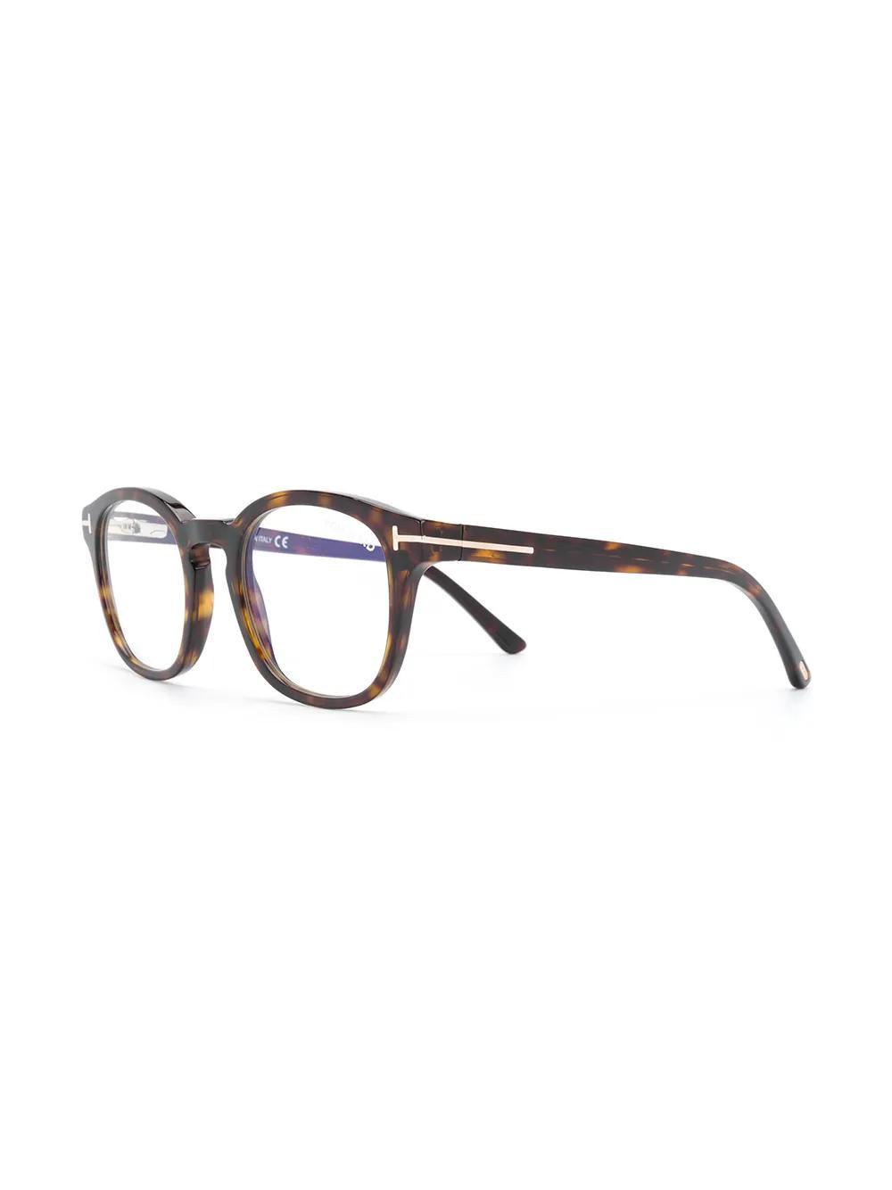 TOM FORD Round Frame Glasses In Brown Product Image