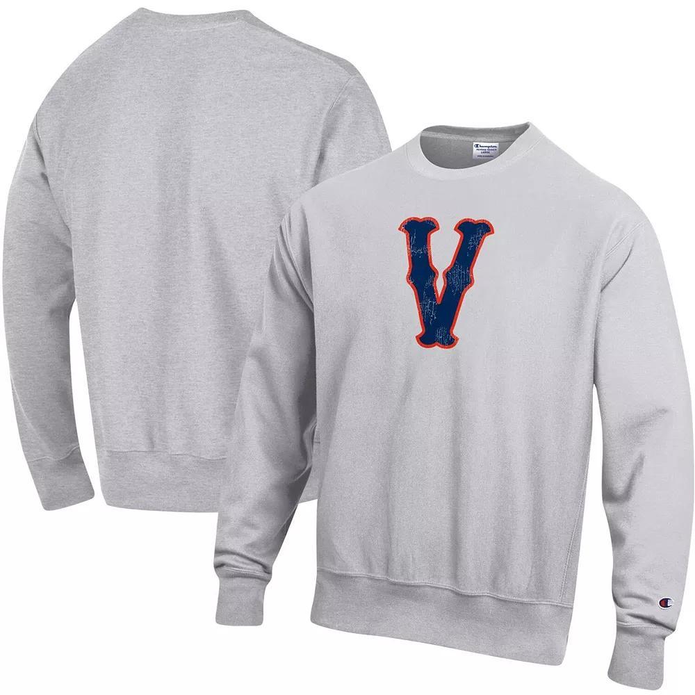 Men's Champion Heathered Gray Virginia Cavaliers Vault Logo Reverse Weave Pullover Sweatshirt, Size: Large, Grey Product Image