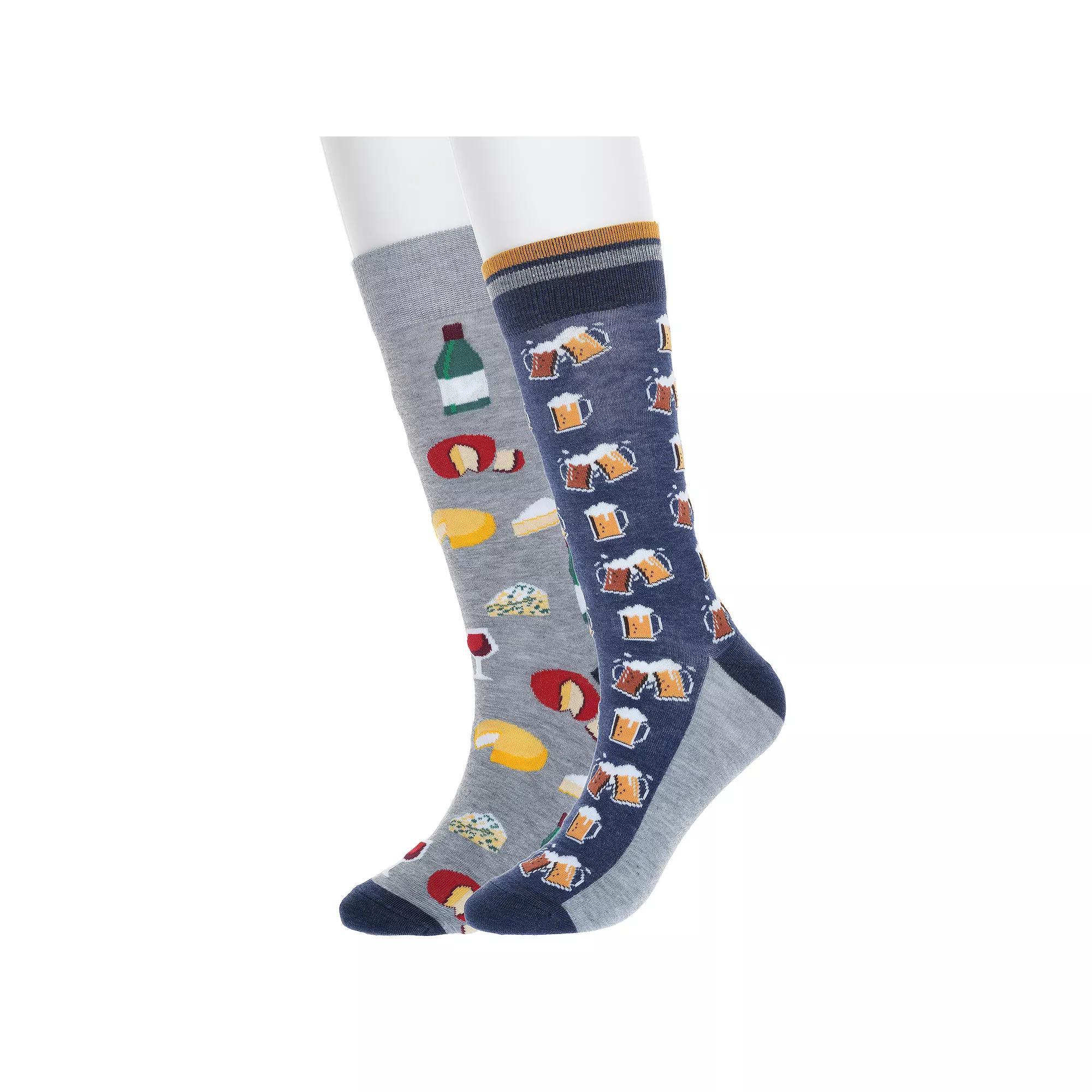 Men's Twisted Toes 2-Pack Novelty Socks, Red And Beer Product Image