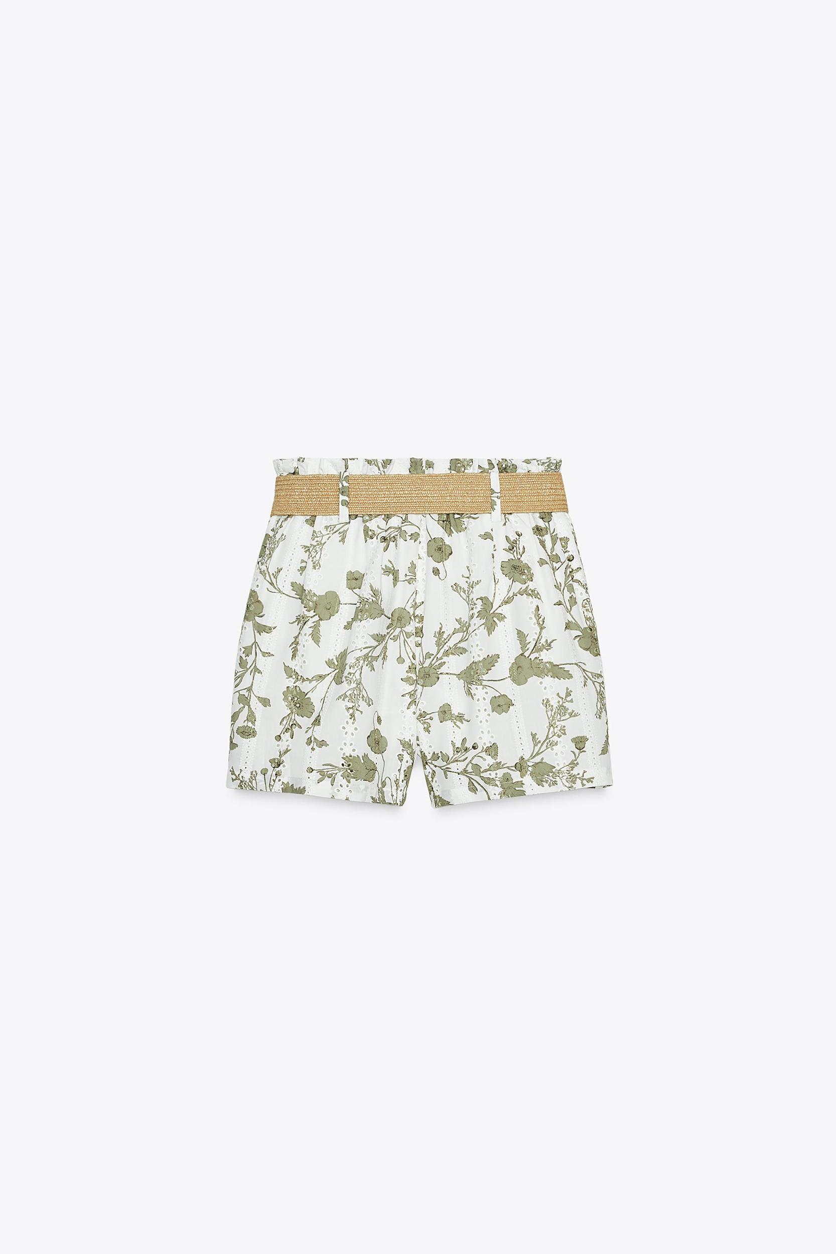 PRINTED SHORTS WITH PERFORATED EMBROIDERY Product Image