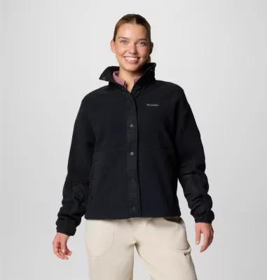 Women's Columbia Cloud Point Snap Front Fleece Jacket, Size: XXL, Stone Green Product Image