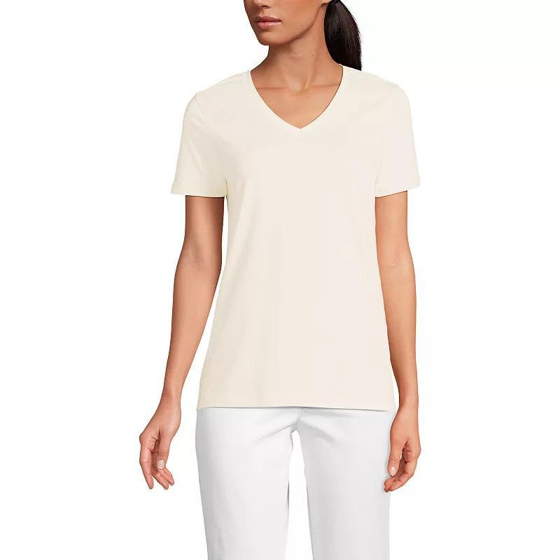 Women's Lands' End Relaxed-Fit Supima Cotton V-Neck Tee, Size: Small Tall, Blue Blossoms Product Image