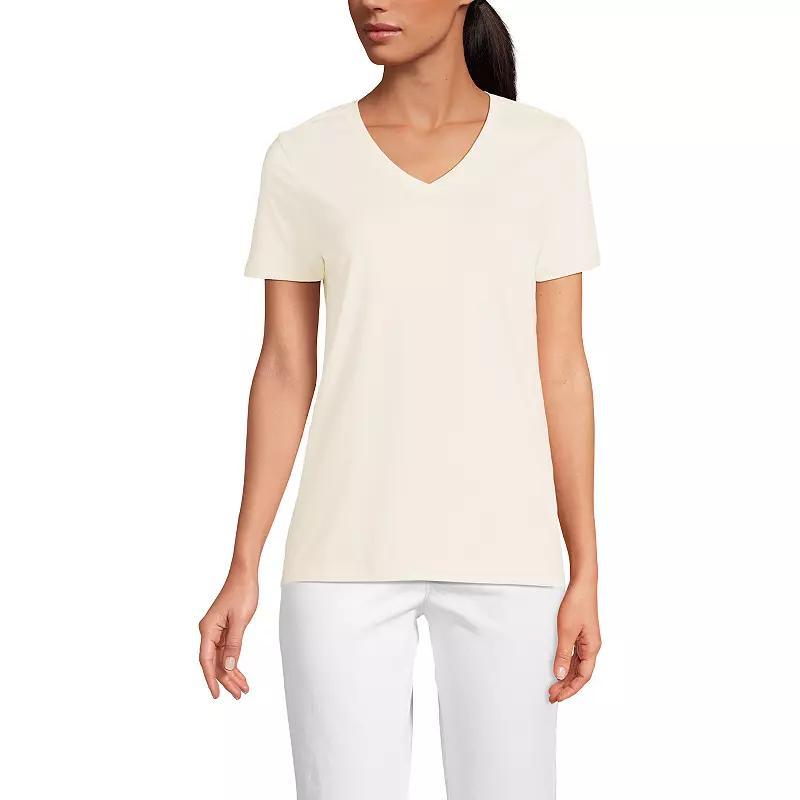 Women's Lands' End Relaxed-Fit Supima Cotton V-Neck Tee, Size: Small Tall, Blue Blossoms Product Image