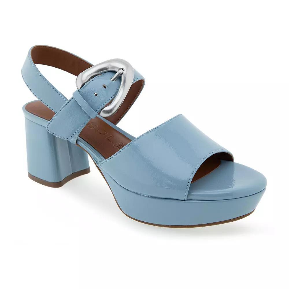 Aerosoles Chamber Women's Glossy Platform Sandals, Size: 8.5, Dusty Blue Patent Pu Product Image