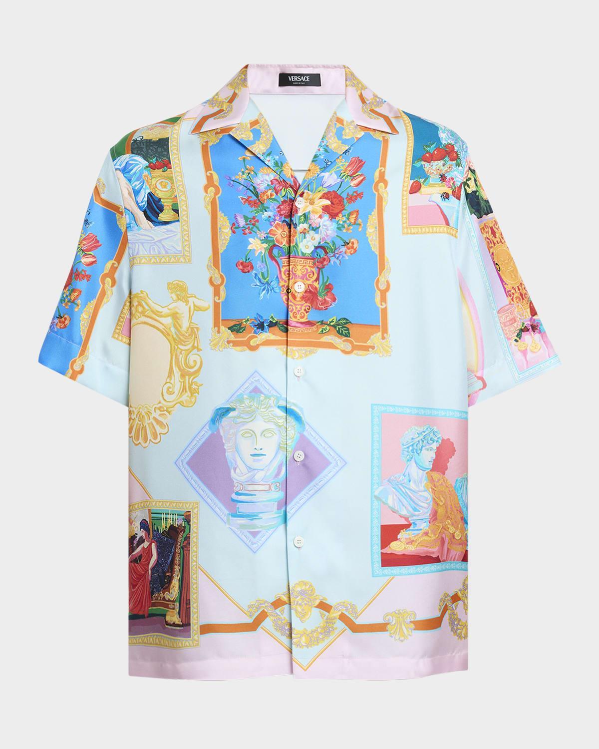 Mens Gallery-Print Twill Camp Shirt Product Image