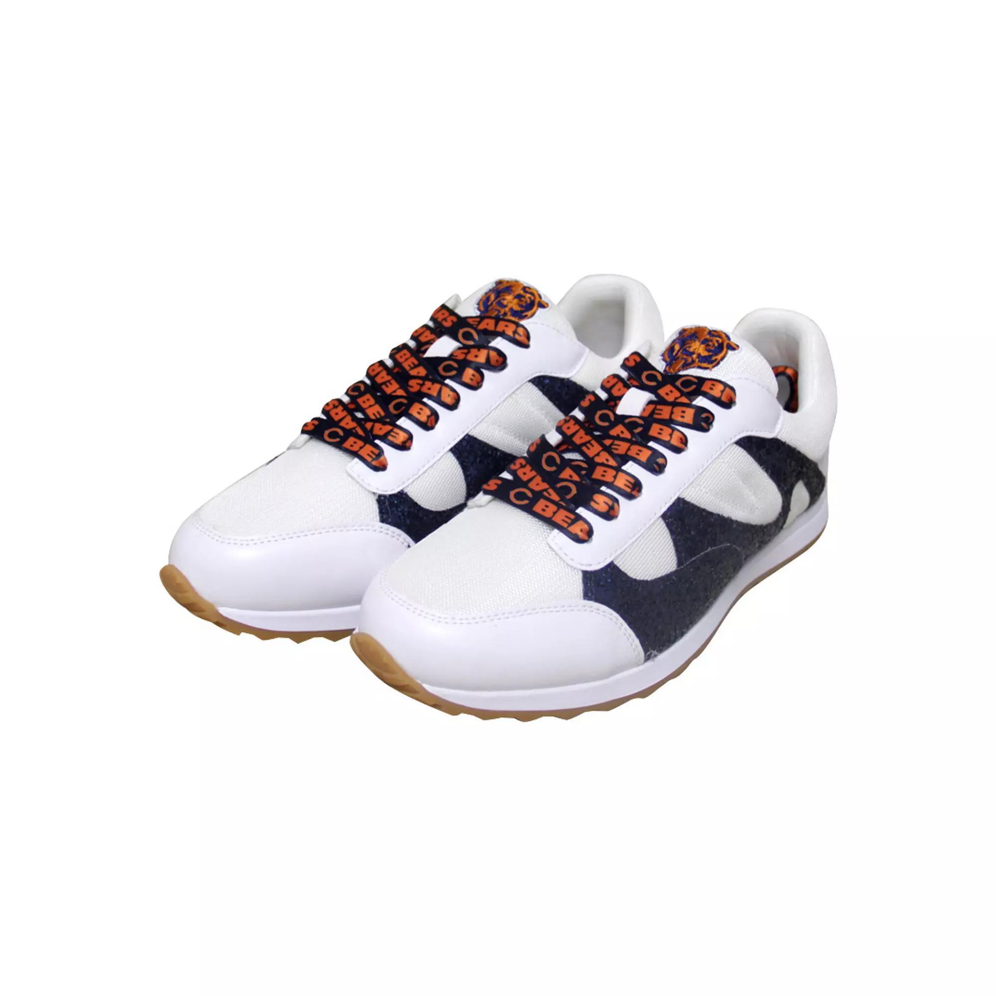 Women's Cuce  White Chicago Bears Glitter Sneakers, Size: 10 Product Image