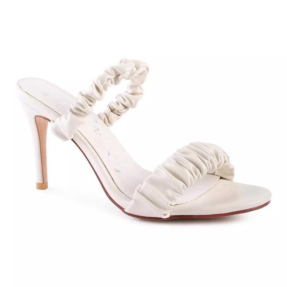 London Rag Gathered Around Slip-On Women's Heeled Sandals, Size: 5, Beige Product Image