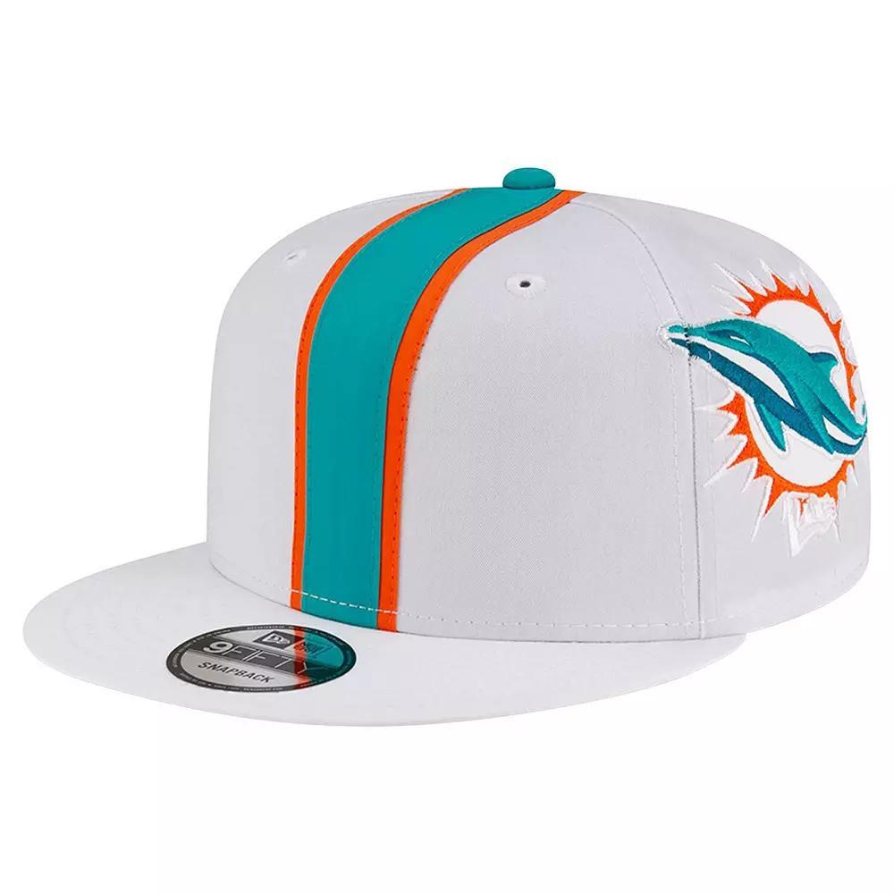 Men's New Era White Miami Dolphins  Helmet 9FIFTY Snapback Hat Product Image