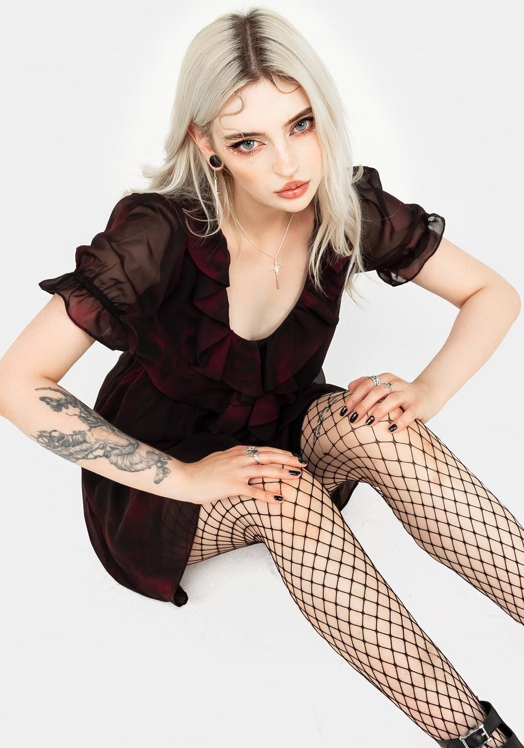 Vesta Chiffon Ruffle Mini Dress Product Image