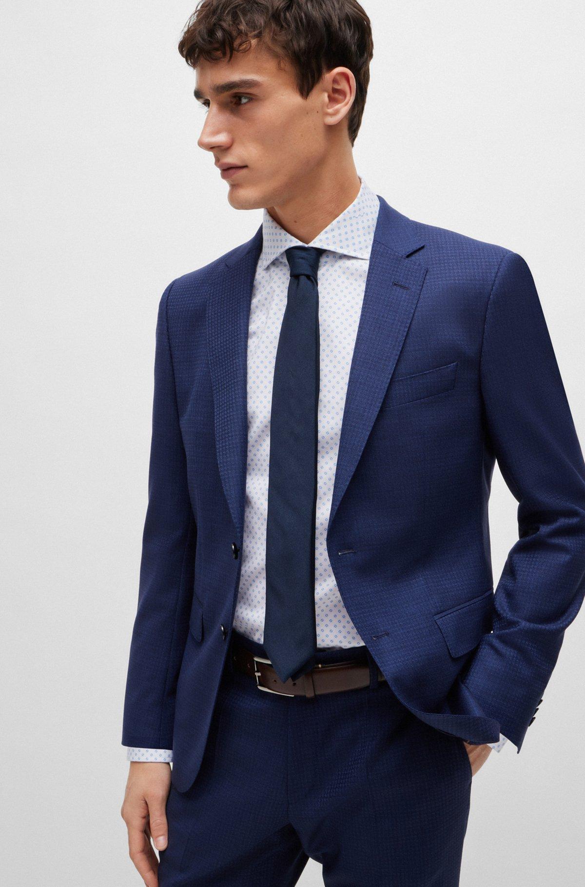 Slim-fit shirt in printed stretch cotton Product Image