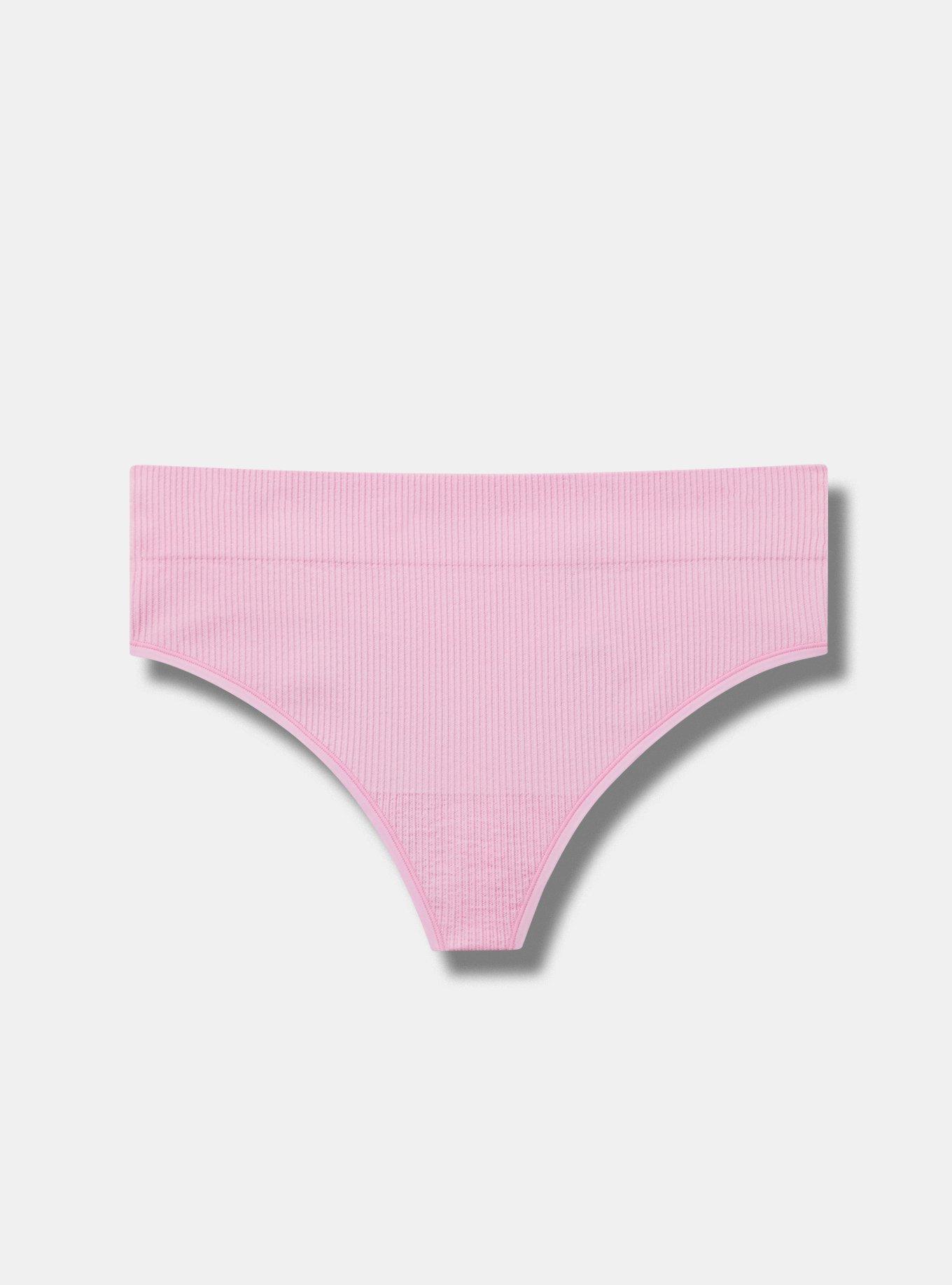 Seamless Ribbed High-Rise Thong Panty Product Image