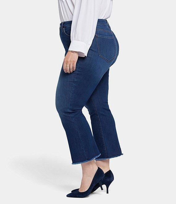 NYDJ Plus Size Barbara Frayed Hem Cropped Flare Jeans Product Image