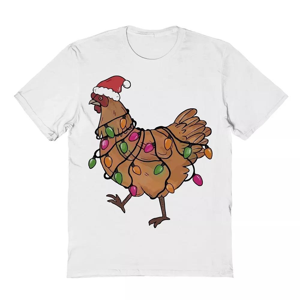 Men's Light Hen Christmas Graphic Tee, Size: Medium, White Product Image