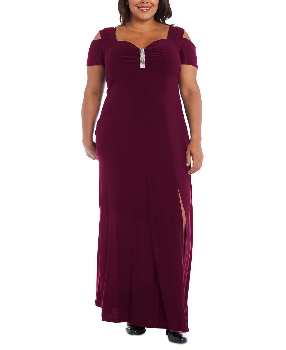 R & M Richards Plus Size Rhinestone-Detail Gown Product Image