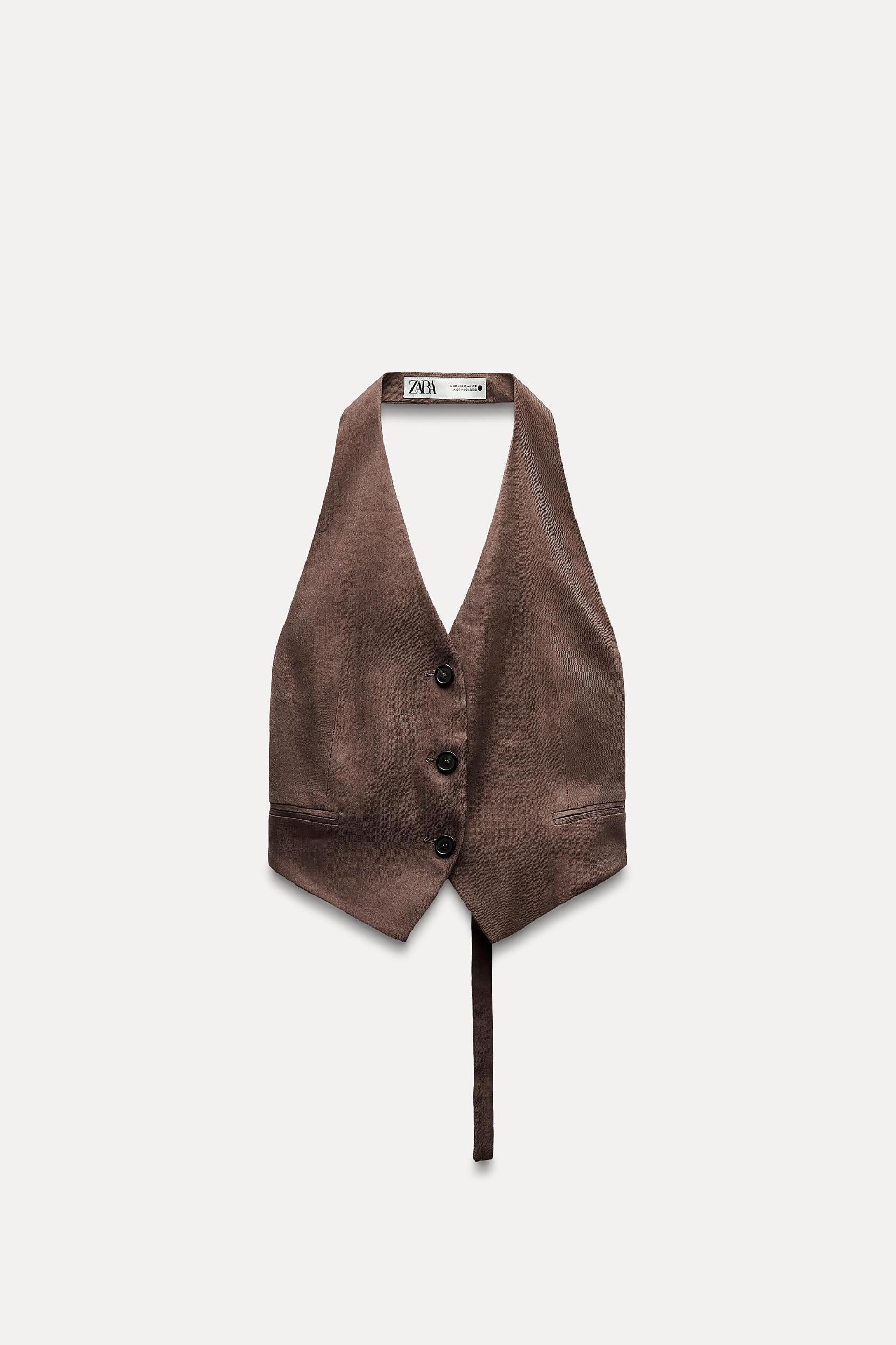 ZW COLLECTION LINEN BLEND HALTER VEST Product Image