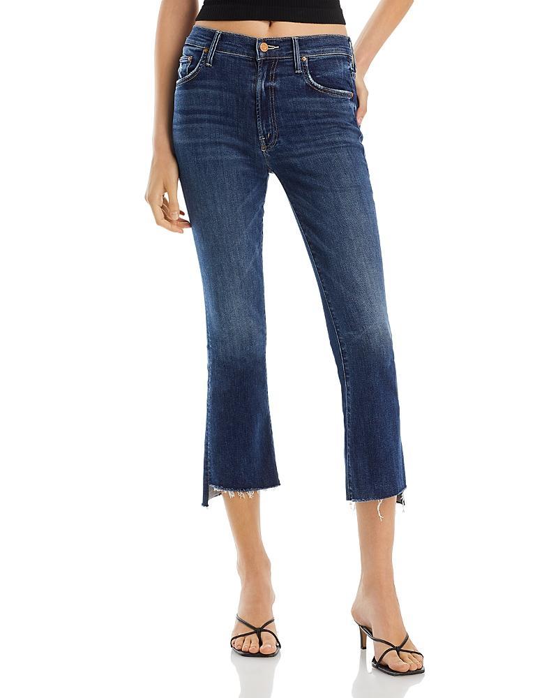 Mother The Insider High Rise Crop Step Fray Bootcut Jeans in Teaming Up Product Image