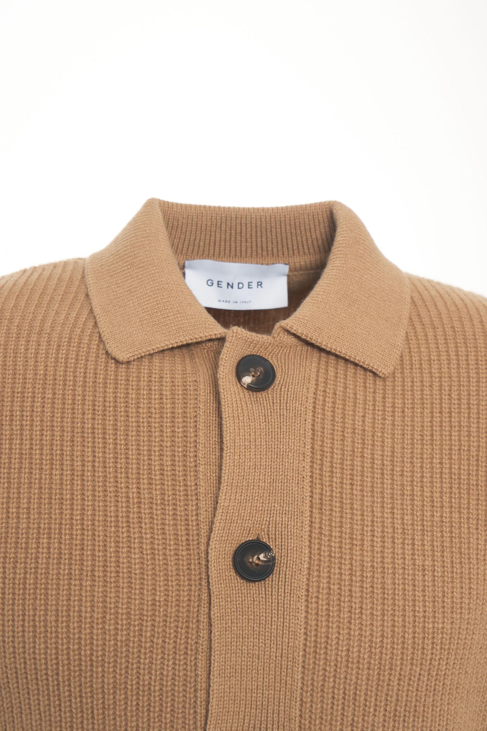 Ribbed knit jacket with collar Product Image