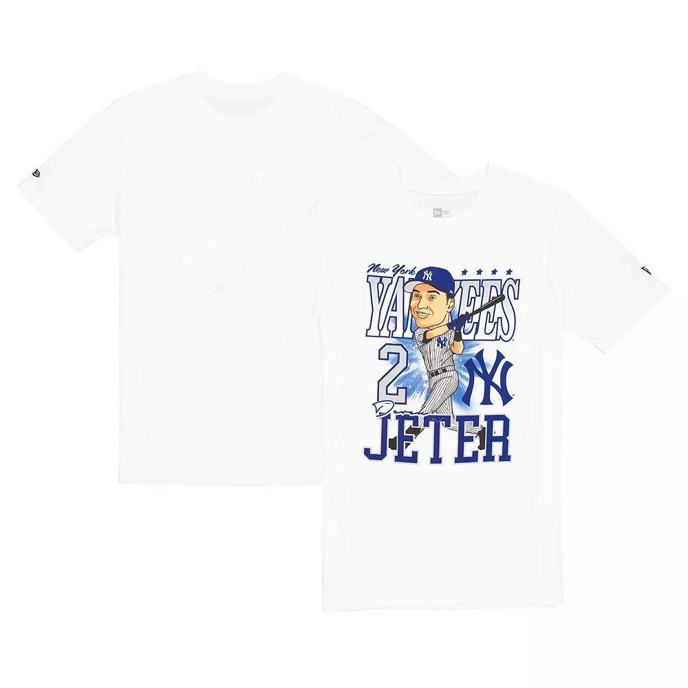 Men's New Era Derek Jeter White New York Yankees Caricature T-Shirt, Size: Medium Product Image