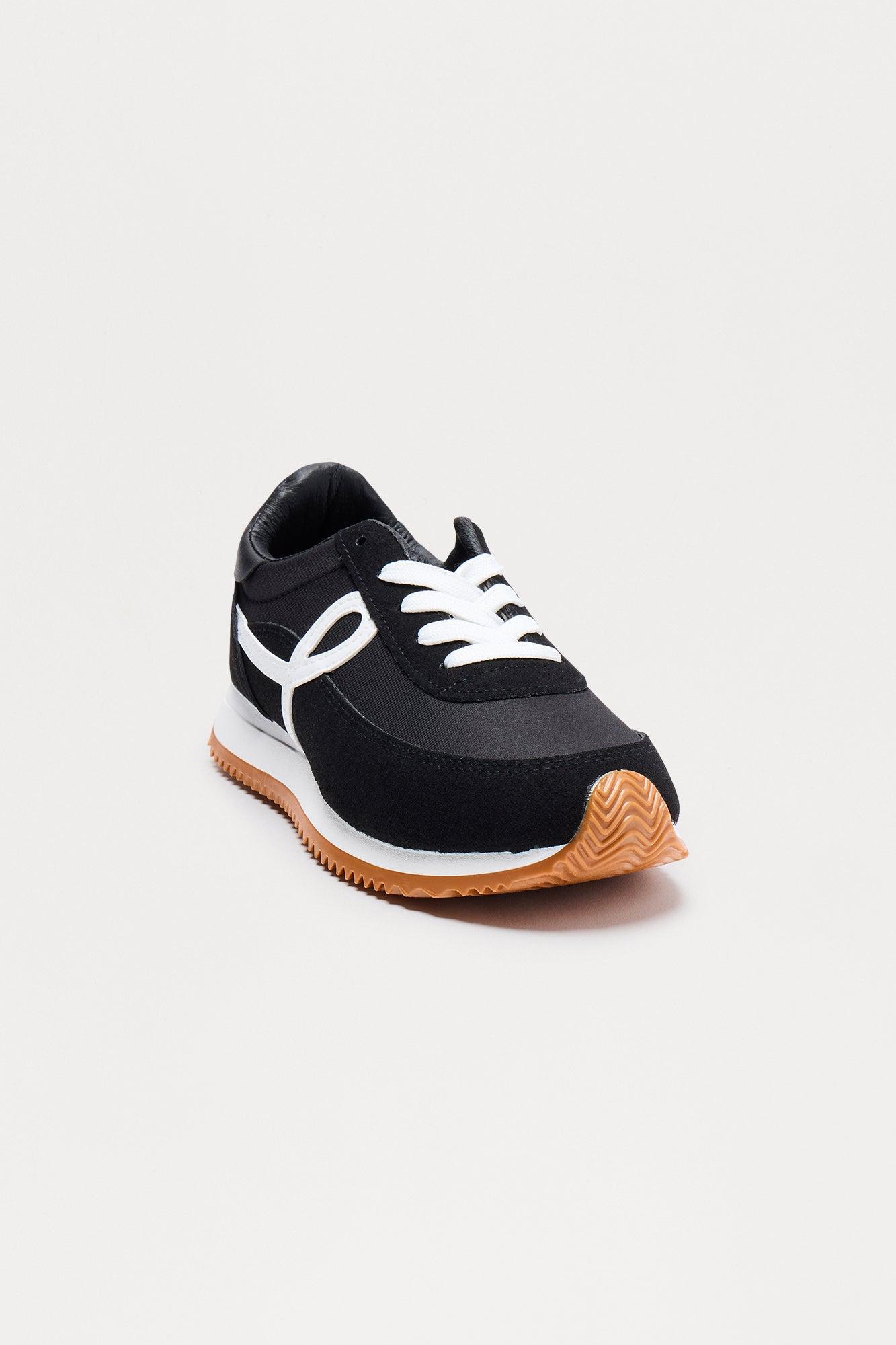 Conway Faux Suede Platform Sneakers - Black Product Image