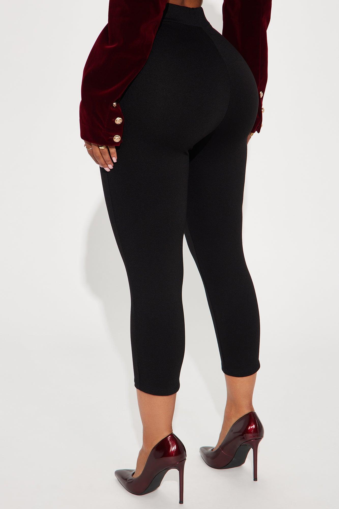 Daniella Pintuck Ponte Capri Legging - Black Product Image
