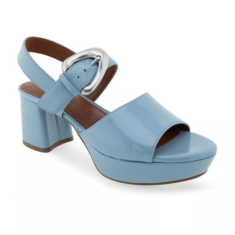 Aerosoles Chamber Women's Glossy Platform Sandals, Size: 8.5, Dusty Blue Patent Pu Product Image