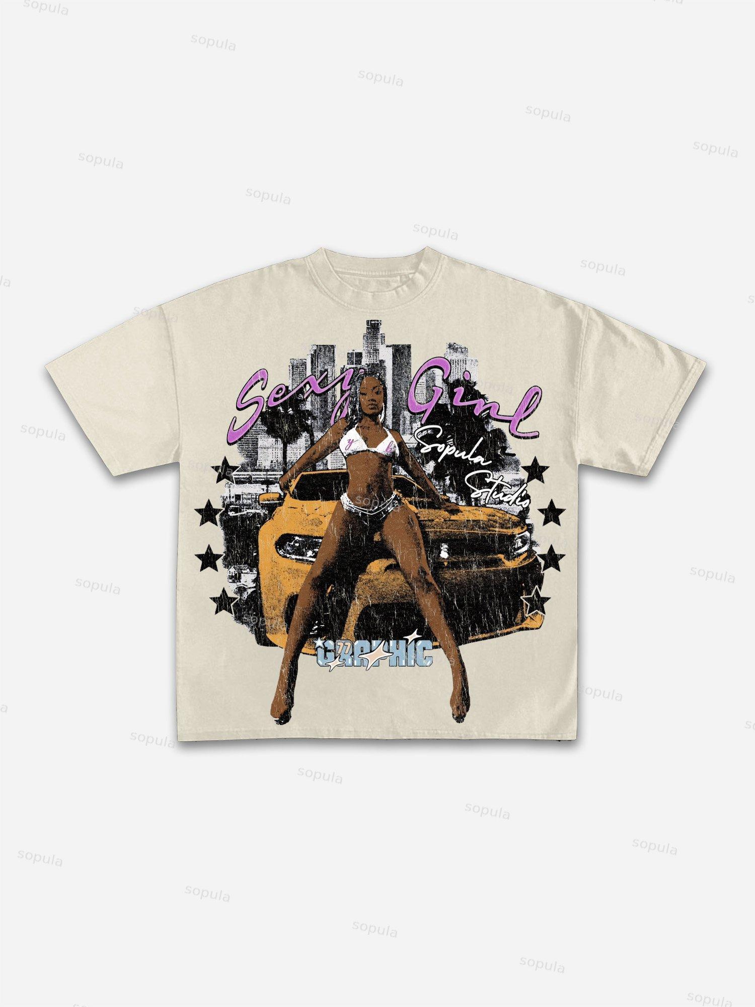 Sopula Abstract Mask Graphic Print Cotton T-shirt Product Image