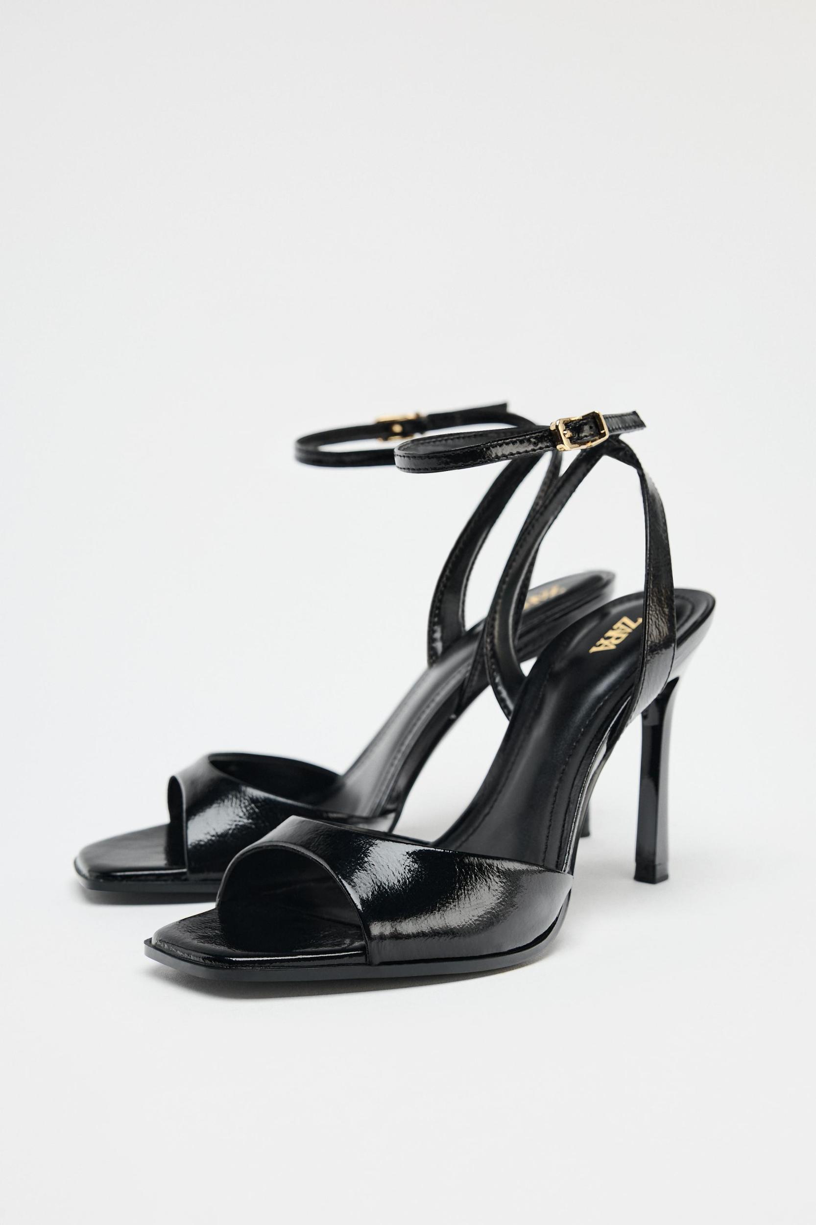 PATENT EFFECT HEELED SANDALS Product Image