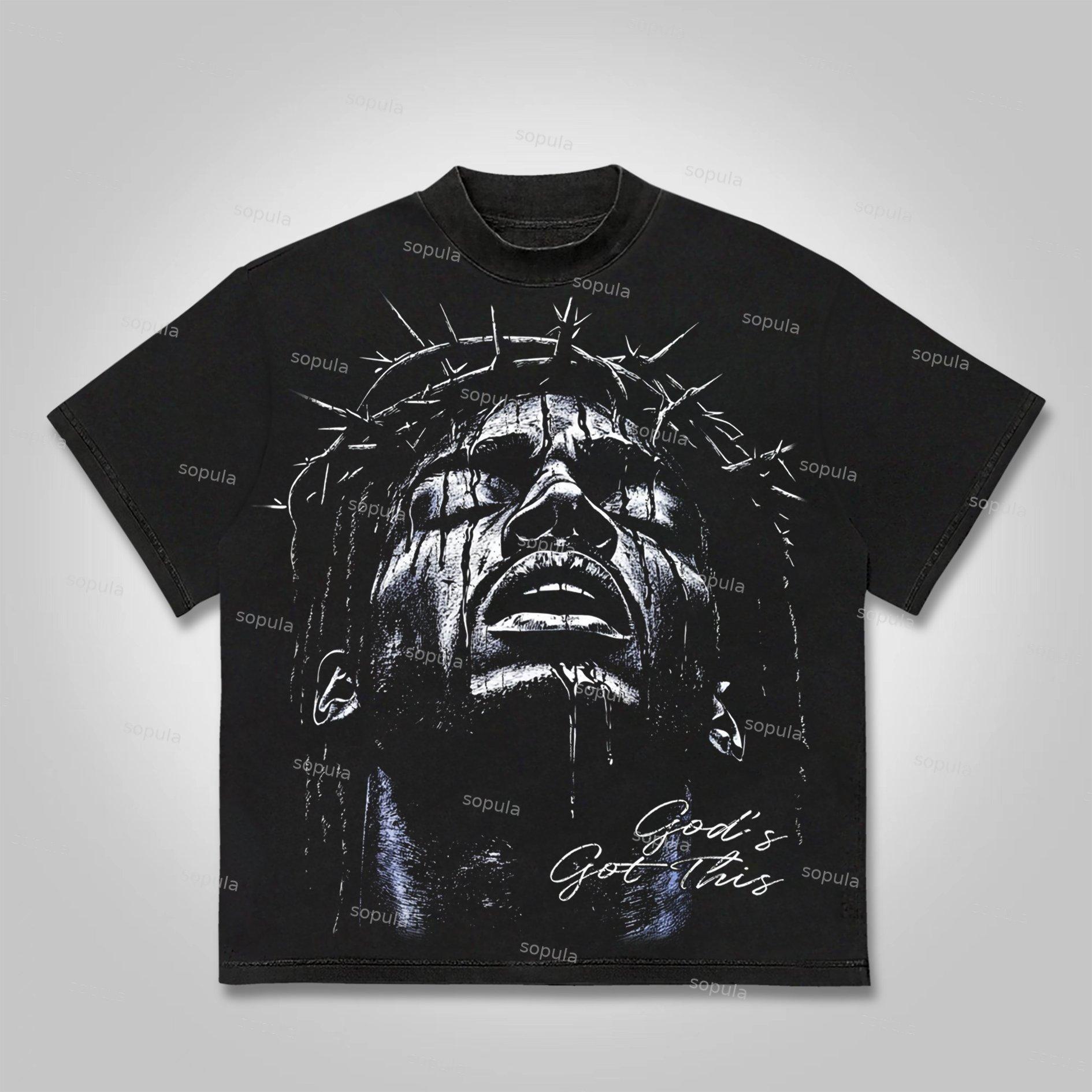 Sopula God's Got This Vintage Jesus Graphic Cotton T-shirt Product Image