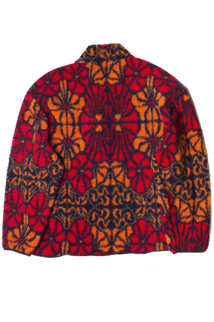 Floral Faux Sherpa Zip Up Jacket Product Image